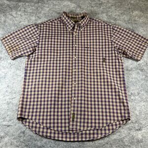 Timberland Short Sleeve Shirt Men's XL Multicolor Plaid‎ Rugged Fit Button Down